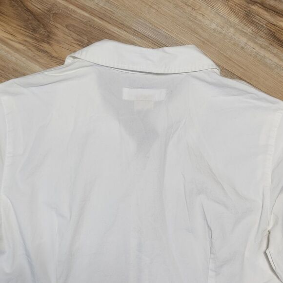 💜Michael Kors White Zippered Front Long Sleeve Top Size 10 - Picture 5 of 10